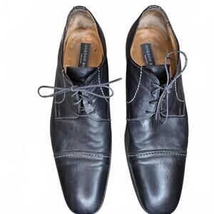 Gordon Rush Italian Leather black cap toe shoe Men's 10.5 Office Business Formal